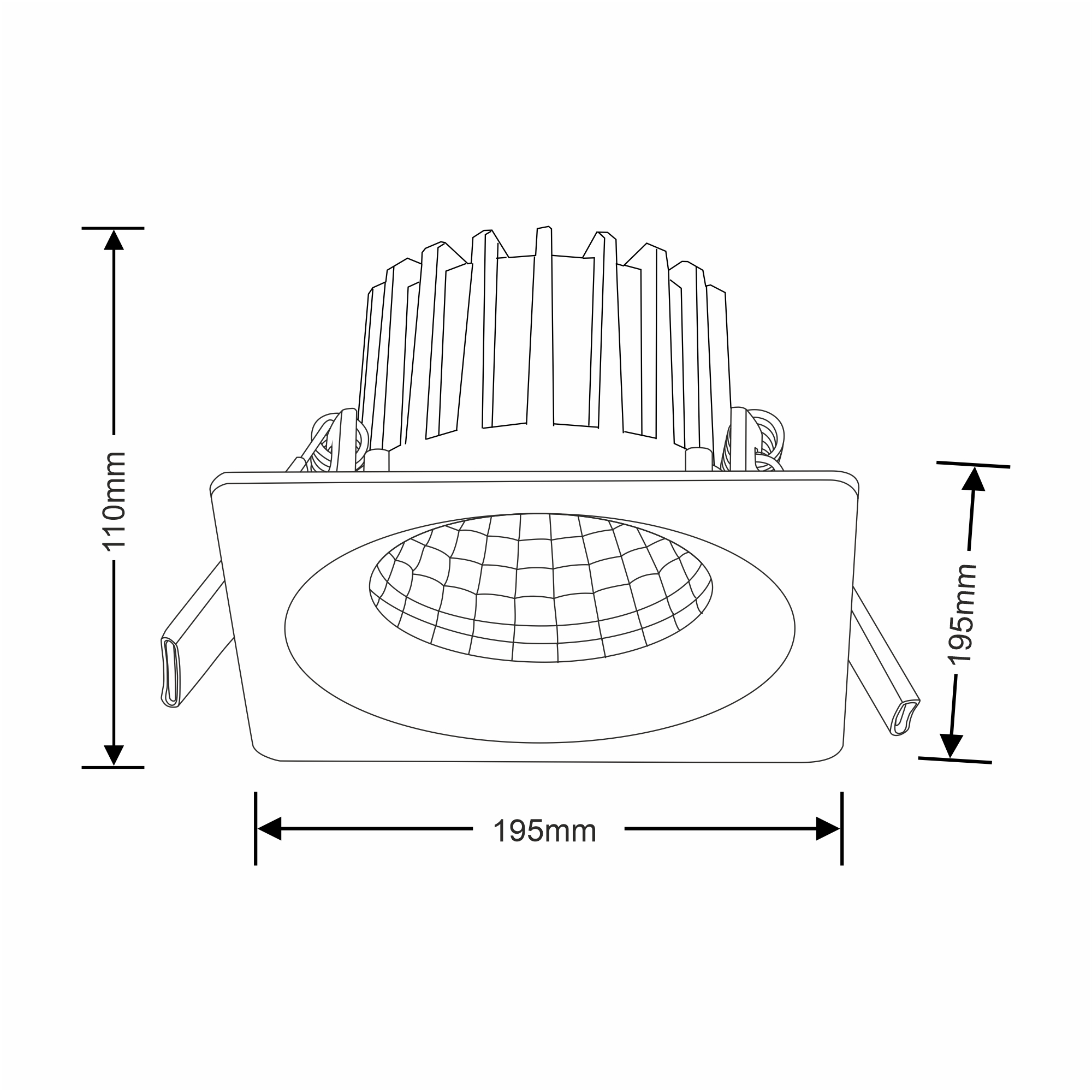 Bionic Sq 40 Recessed Ceiling Luminaires Dlux Square/Rectangular Recess Ceiling